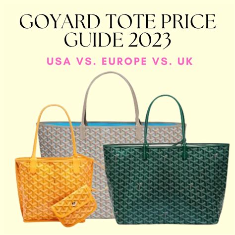 how much do goyard totes cost|goyard tote price guide.